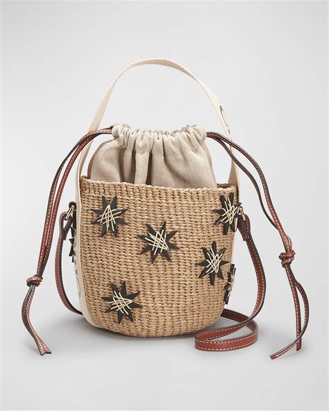 chloe woody small raffia bucket bag|chloe raffia crossbody bags.